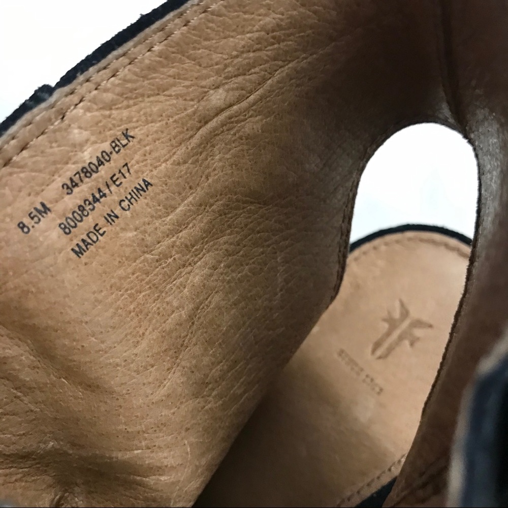 NWOT Frye Danica Harness Suede Peep Toe Booties - Picture 7 of 8